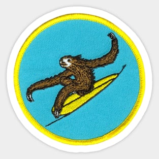 Surfing Sloth Patch Sticker